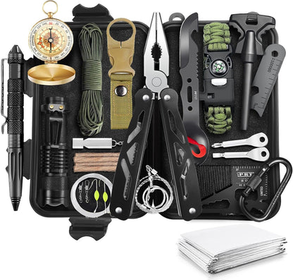 Dusor Father Day Dad Gift Ideas 21 in 1 Survival Kit, Father‘s Day Gifts from Daughter Wife Son, Dad Gifts for Fathers Day, Camping Essentials Gifts for Men Husband Stepdad, Father's Day Hunting Gifts