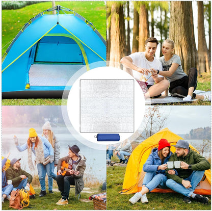 Camp Groundsheet - Reflective Foil Sleeping Pad, Foam Insulated Blanket | Heat Retaining Camping Mat, Hammock Rain Tent, Waterproof Tent Liner for Outdoors, Beach, Travel, Picnic