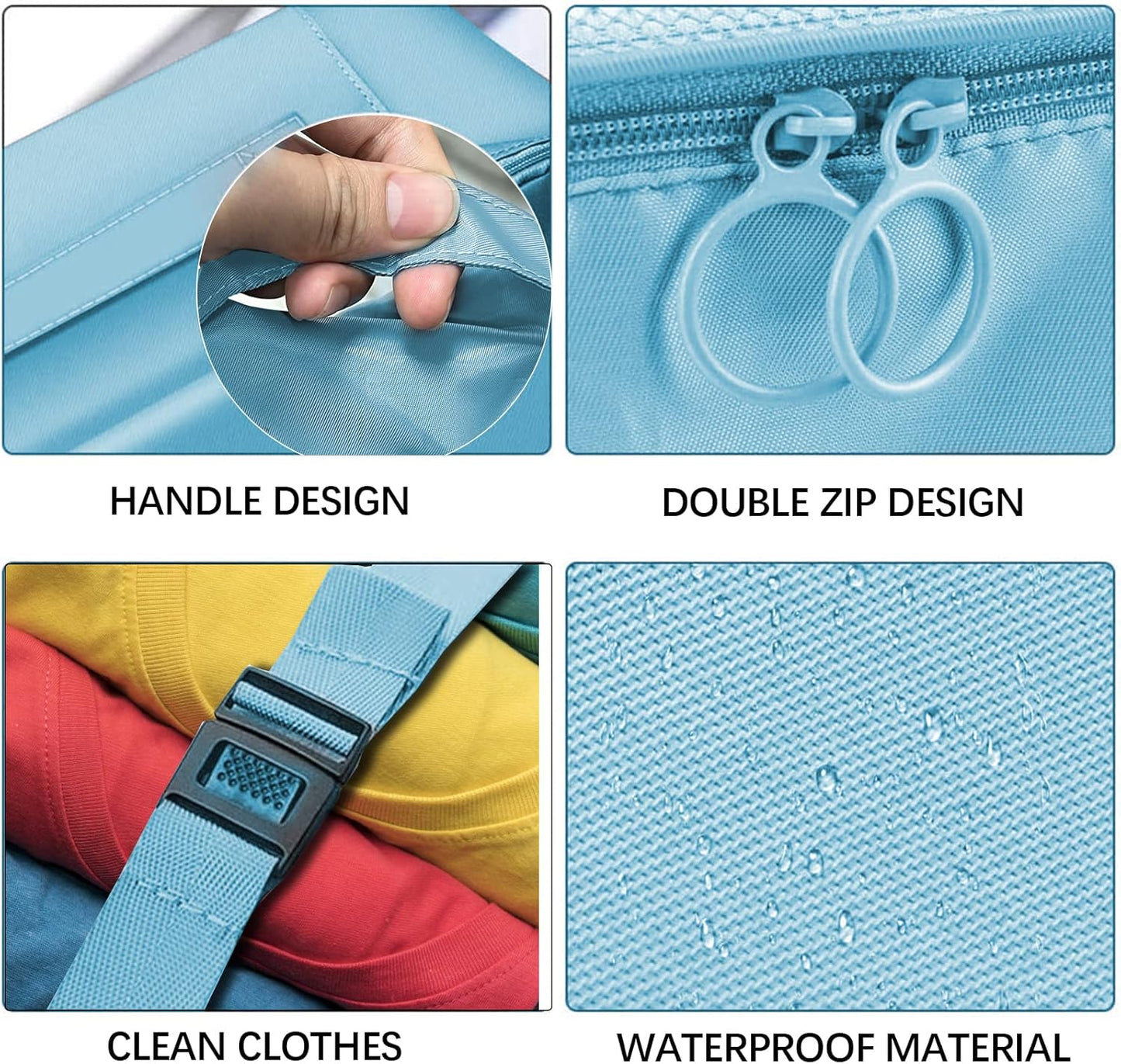 Jsdoin Suitcase Packing Cubes, 9 Pieces Travel Organizer for Backpack, Waterproof Travel Essential Bag, Travel Accessories (Blue)
