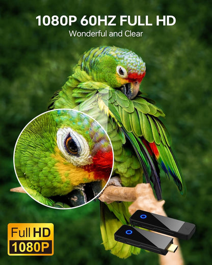 Wireless HDMI Transmitter and Receiver - 4K Decoding 1080P 60HZ Output, Dual Band 2.4GHZ/5GHz, 98FT, Streaming Video Audio from Laptop, PC, STB, Camera to TV, Projector, Monitor(Black)