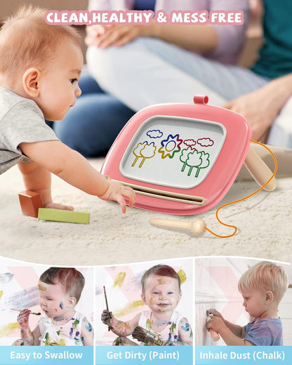 Toys for 1 2 Year Old Girl, Toddler Girl Toys and Gift, Magnetic Drawing Board for Early Learning, Birthday Gift/New Year Gift for Baby Girls Boys, Doodle Board Kids Toys for Toddlers 1-3(Pink)