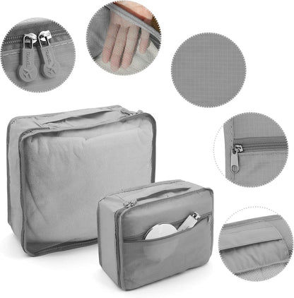 ShawFly Suitcase Organizer Packing Cubes, 7 Pieces Travel Cubes for Suitcase Lightweight Luggage Packing Organizer Essential Travel Bags for Travel Accessories (Grey)