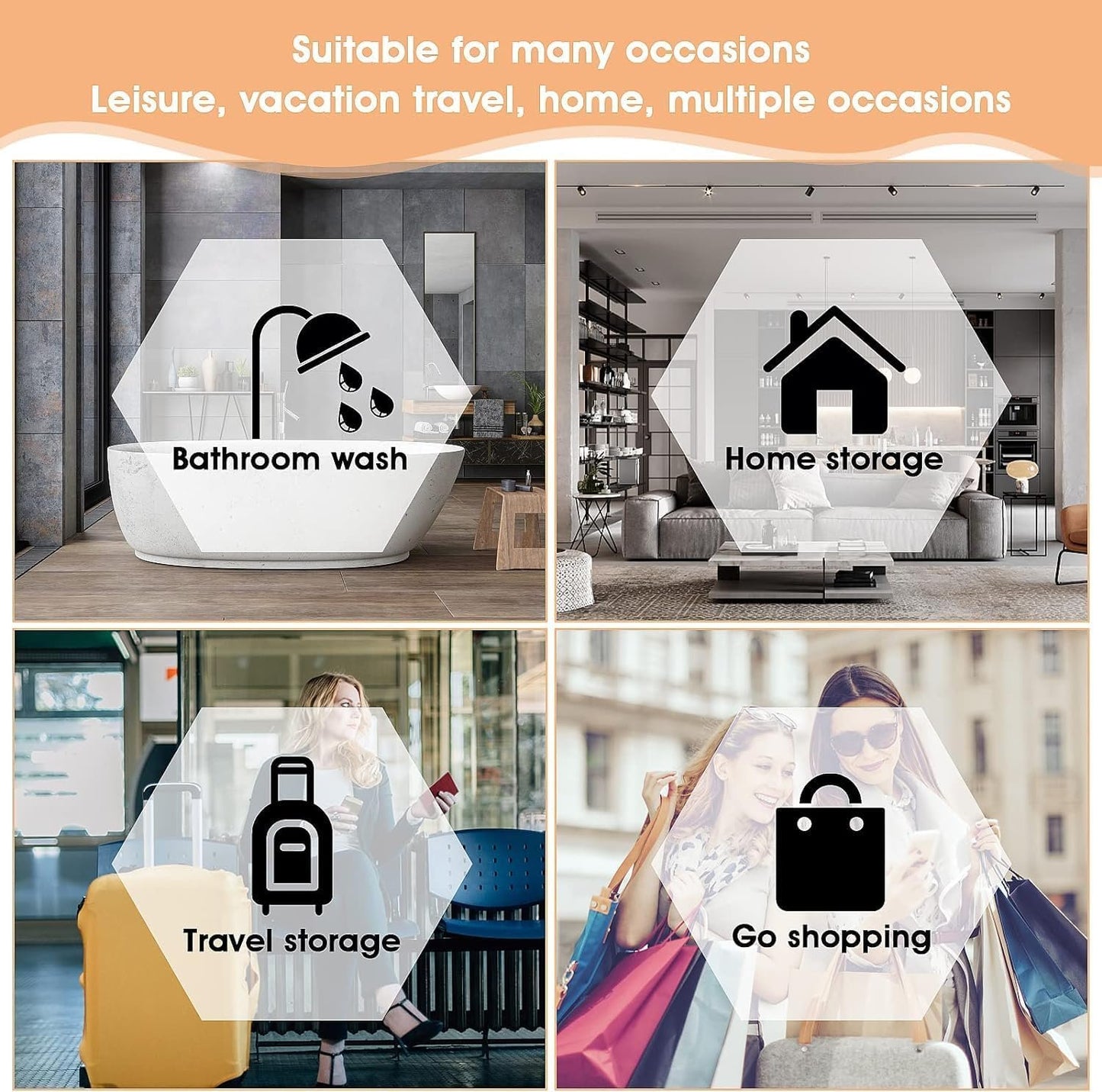 Airport Security Liquids Bag 27X22cm Clear Toiletry Bag Hand Luggage Regulations Waterproof Liquids Wash Bags Travel Accessory Holiday Essential (Black Round Zipper 4pcs)