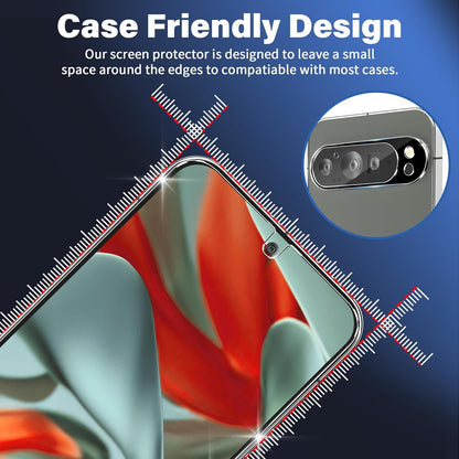 [3+3 Pack] Glass Screen Protector for Google Pixel 9 Pro 5G 6.3 Inch, 9H Tempered Glass, Ultrasonic Fingerprint Unlock,HD Clear Case Friendly for Google Pixel 9 Pro Tempered Glass Screen Protector