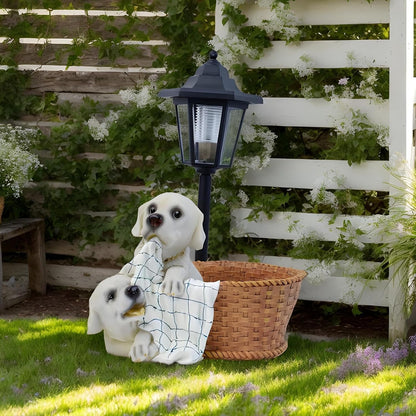 Solar-Powered Resin Animal Figurine – Weatherproof Garden Ornament with Integrated Lighting, Hand-Painted Decorative Statue | Enchanting Outdoor Sculpture for Patio, Lawn, Porch, Christmas Display
