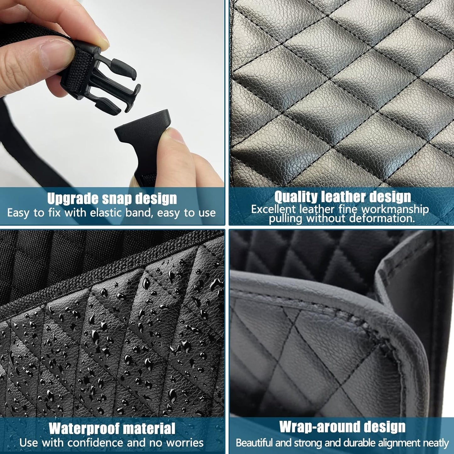 Backseat Car Organiser, Car Net Pocket Handbag Holder Bag, 2 Pack Car Seat Back Hanging Bag, Multi-Pocket All Purpose Car Trip Bag Storage Box for iPad,bottles,Toys,Books,Tissues,etc