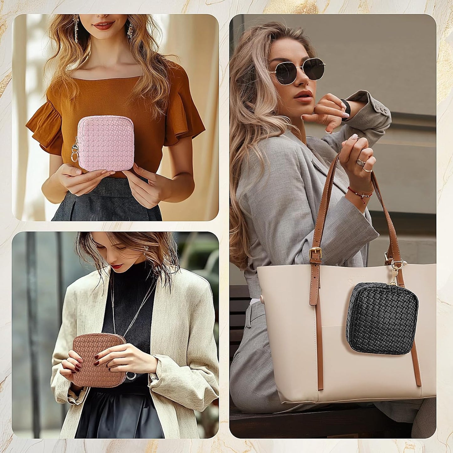 Travel Beauty Case Makeup Bag Women Leather Clutch Bag Checkerboard Cosmetic Bag Organizer Bags Makeup Organizer Portable Travel Accessories for Girl Birthday, Small Chessboard-Pink, Toiletry Bag