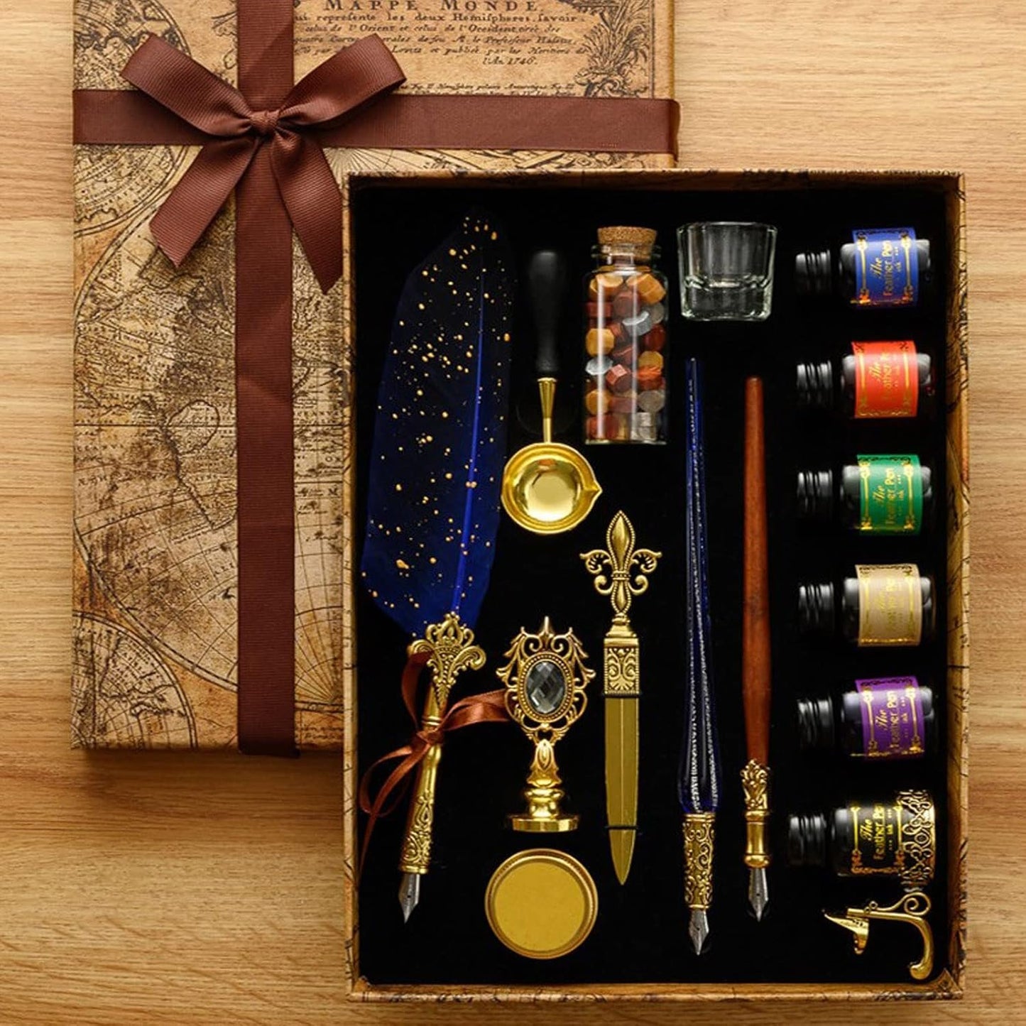 Joyeee Quill Writing Pen Ink Stationery Set, Classic Antique Pens Set with 18 Nibs, Idea for Beginners Artists Drawing, Arts Crafts Signatures, Decoration, Women Gift Selection Calligraphy Kits #87