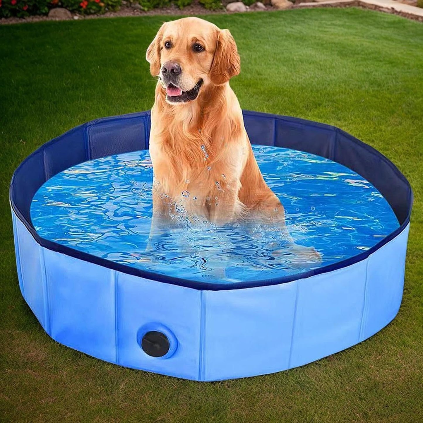 Chicken Dust Bath Tub, Foldable Manure Bathtub, PVC Non-Slip Reusable Pet Feeder, Easy to Clean, for Ducks, Poultry, Farm, Lawn, Backyard Use, 80x20cm/31.5x7.87 inches