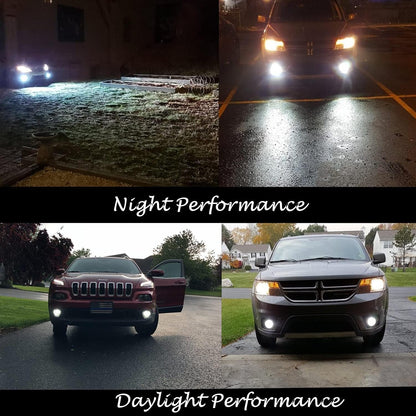 Alla Lighting Bright 5201 DRL PS19W 5202 LED Fog Lights Bulbs PS24WFF 12085C1, 6000K Xenon White Fog Lamps Replacement 3200 Lumens Upgrade