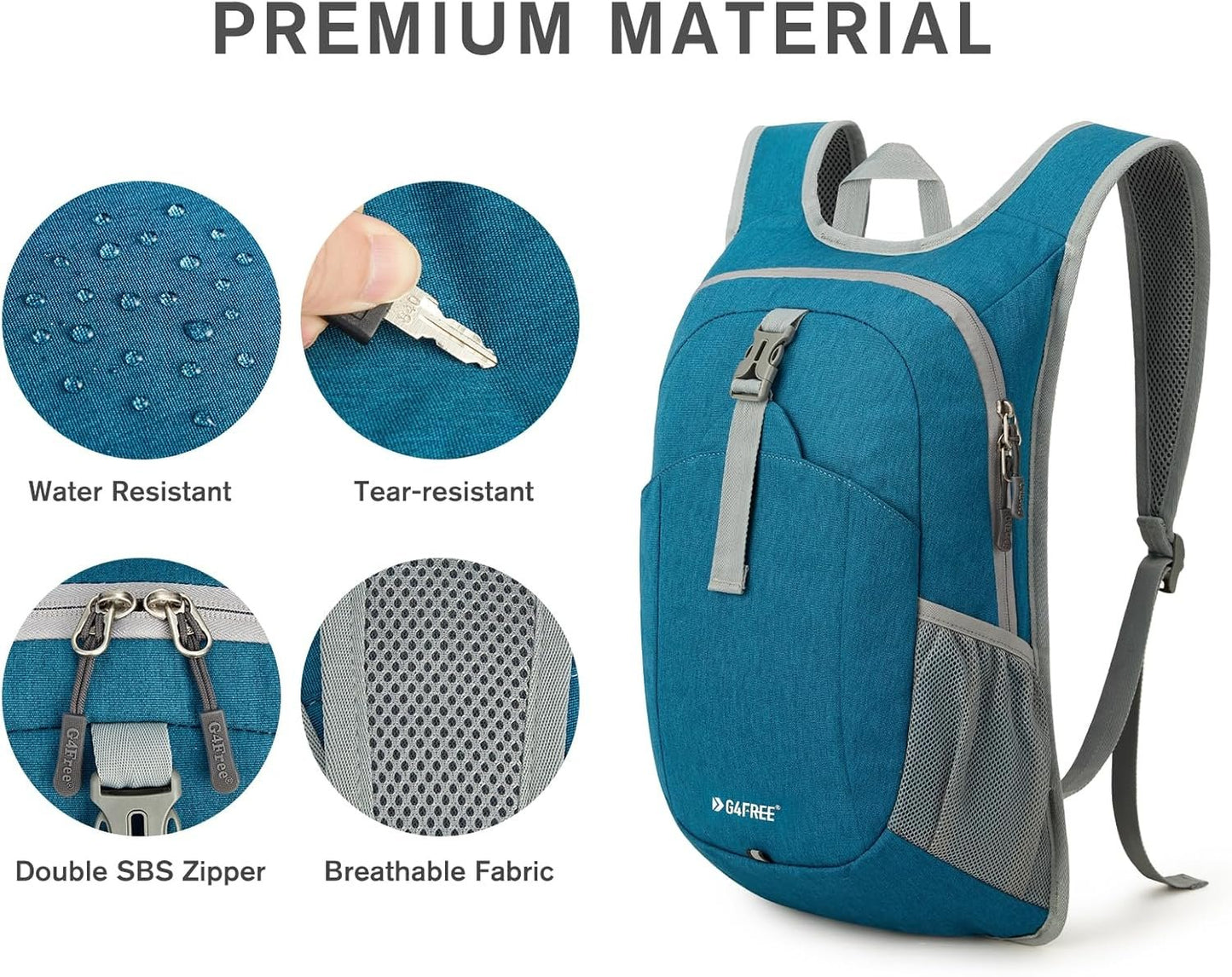 G4Free 12L Hiking Backpack Lightweight Small Hiking Daypack for Outdoor Travel Mini Foldable Shoulder Bag