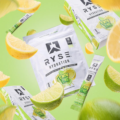 Ryse Core Hydration 16 Serve Lemon Lime Electrolyte Supplement Powder 102.4 g