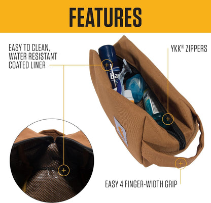 Carhartt Durable Organizer, Pack Travel Essentials W/The Pfas Free Toiletry Bag W/Water Resistance, Travel Kit (Black), One Size, Durable Organizer Bag, Pack Travel Essentials W/The Pfas Free