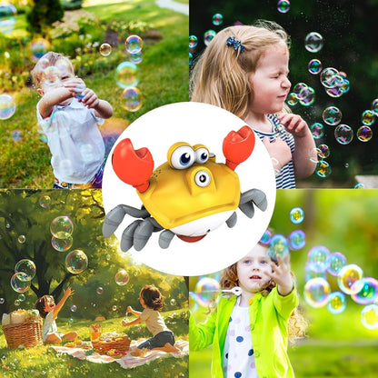 Toddler Bubble Machine, Dancing Crab Blower Toy, 9.45x5.63x4.84 Inches, Durable ABS Shell, Automatic Output, Interactive Bubble Maker with Lights and Music for Outdoor Play Fun