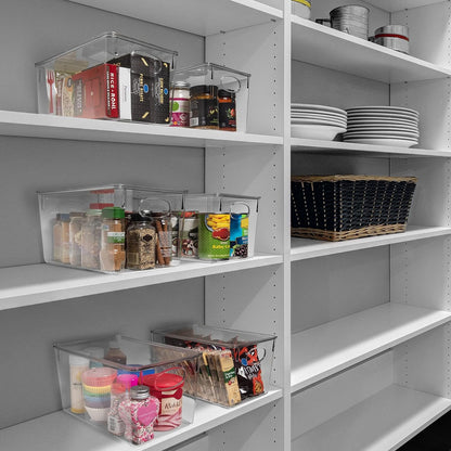 ClearSpace Clear Plastic Storage Bins With lids – Perfect Kitchen Organization or Pantry Storage – Fridge Organizer, Cabinet Organizers, Home Organization - 4 Pack