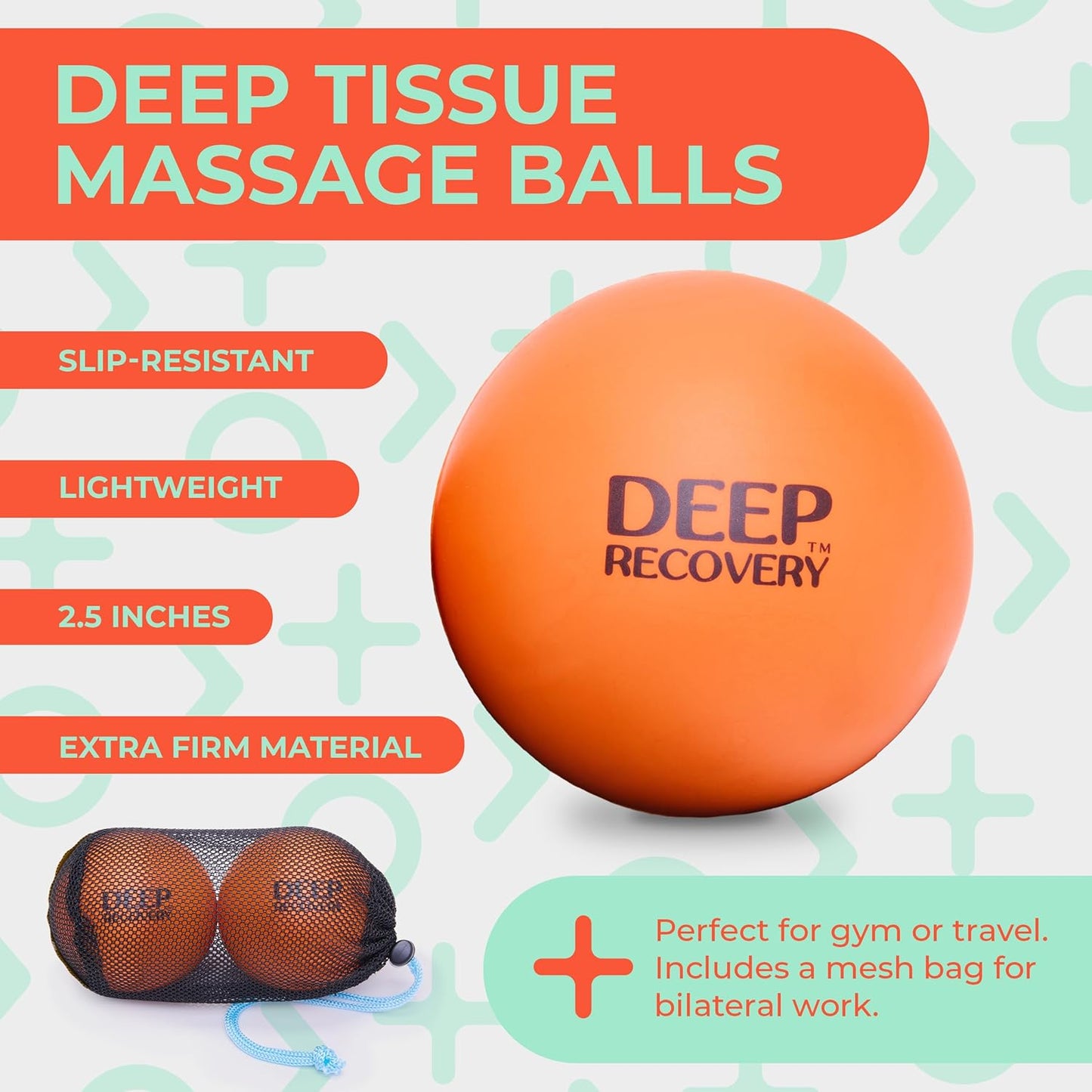 Lacrosse Ball Massage Set for Myofascial Release, Mobility & Physical Therapy - Great Neck & Foot Massage Balls