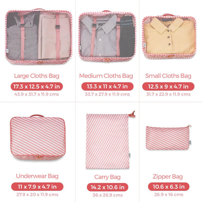 Travel Packing Cubes - 6 Piece Set Luggage Packing Organizers and Compression Packing Cube System for Travel with Shoe Bag Pouch Accessories to Organize Your Clothes Suitcase or Carry-On