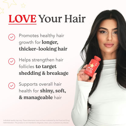 HAIRtamin Fast Hair Growth Biotin Vitamins Gluten Free thirty Vegetarian Capsules Supports Stronger Longer Thicker Hair Reduces Hair Loss and Thinning All Natural Supplement three pack