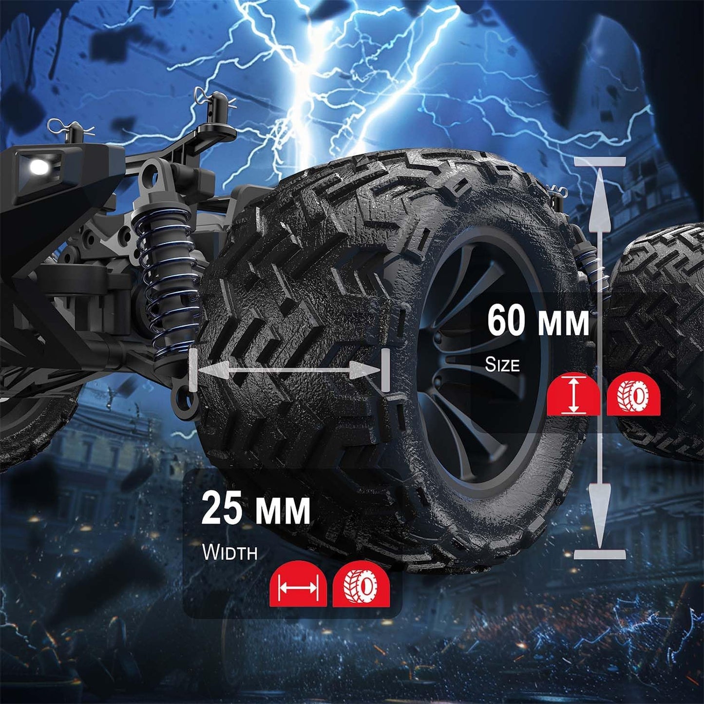 DEERC RC Cars 9310 High Speed Remote Control Car for Adults Kids 30+MPH, 1:18 Scales 4WD Off Road RC Monster Truck,Fast 2.4GHz All Terrains Toy Trucks Gifts for Boys,2 Batteries for 40Min Play