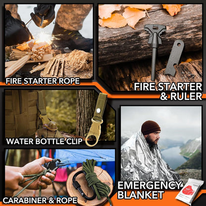 Dusor Father Day Dad Gift Ideas 21 in 1 Survival Kit, Father‘s Day Gifts from Daughter Wife Son, Dad Gifts for Fathers Day, Camping Essentials Gifts for Men Husband Stepdad, Father's Day Hunting Gifts
