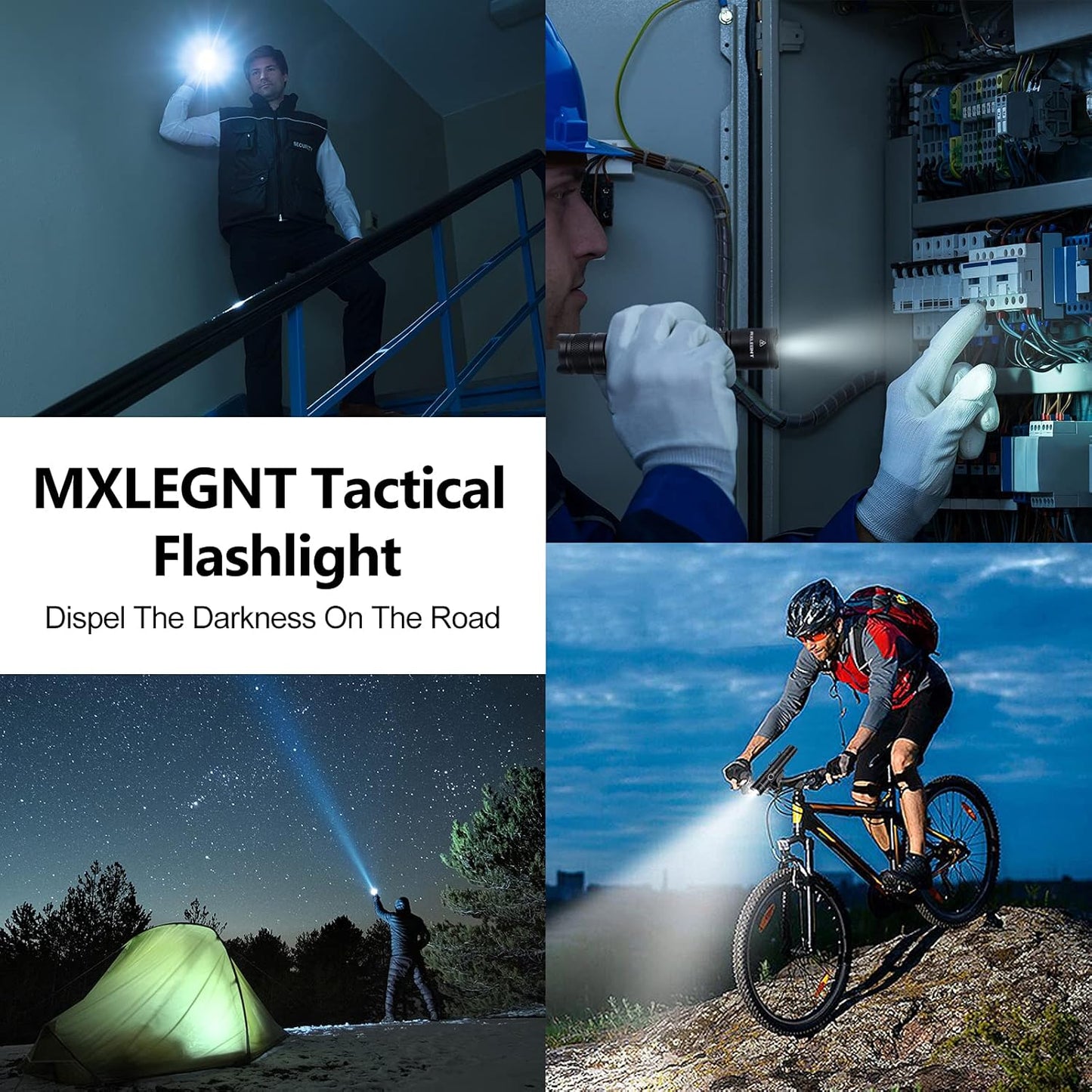 Handheld Tactical Flashlight - 2000 Lumen Super Bright Tactical Torch 5 Light Modes IPX7 Waterproof Powerful Flashlights for Outdoor Camping Hiking Emergency