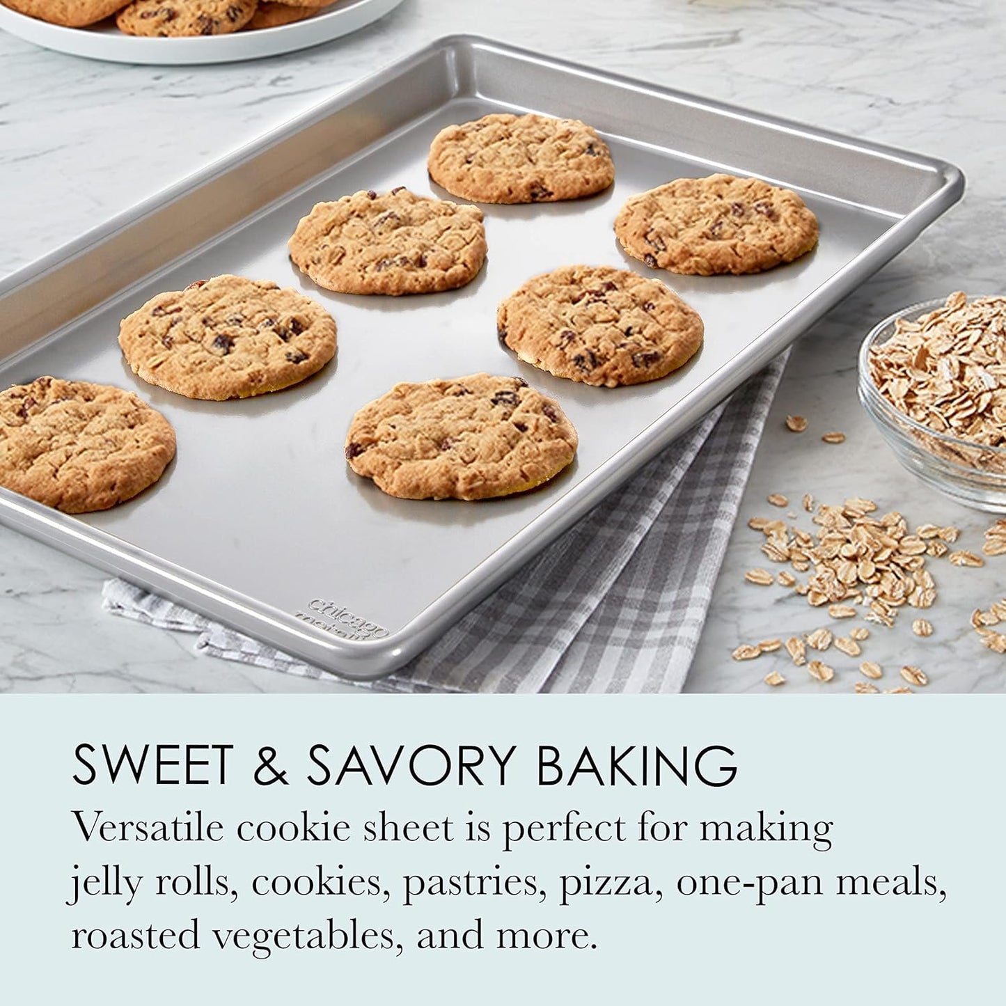 Chicago Metallic - Jelly Roll Pan, Heavy Duty Aluminized Steel Baking Pan (15" x 10")