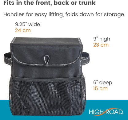 High Road Carganizer Car Storage Organizer with Lid - Multipurpose Small Car Storage Box, Back or Front Seat Organizer, Auto Console or Trunk Organizer - Univeral Fit in All Vehicles