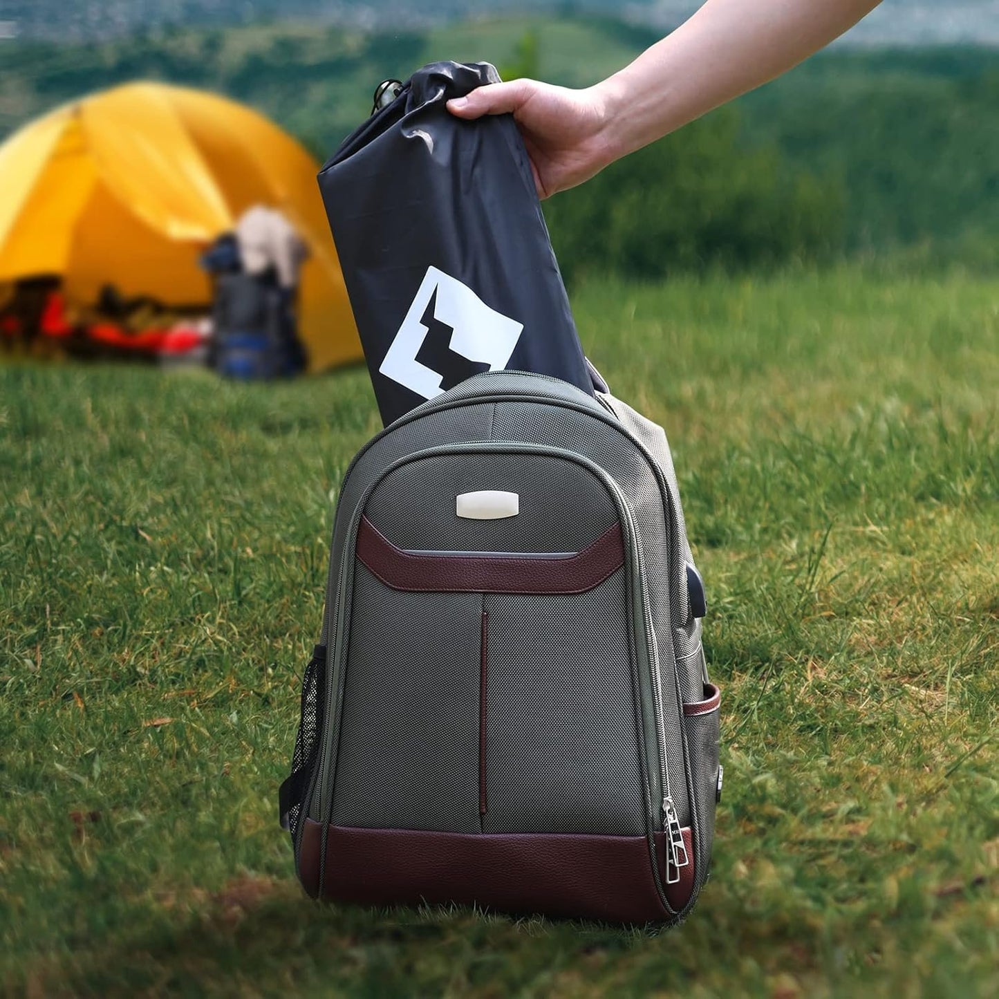 VILLEY Folding Camping Table, Portable Camp Table, Ultralight Aluminum Compact Side Table, Foldable Lightweight Table with Carry Bag for Outdoor Cooking, Picnic, Beach, Travel, Indoor - Green