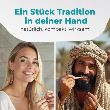 Miswak Toothbrush by Blissany- Traditional Arabic Toothbrush, Wooden Toothbrush, Natural White Toothbrush, 5pcs