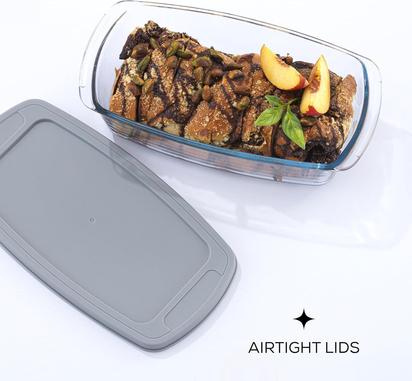 JoyJolt Glass Loaf Pan Set with Lid, Rectangular, 1.9 Quart, Deep, Meatloaf & Banana Bread Loaf Pans