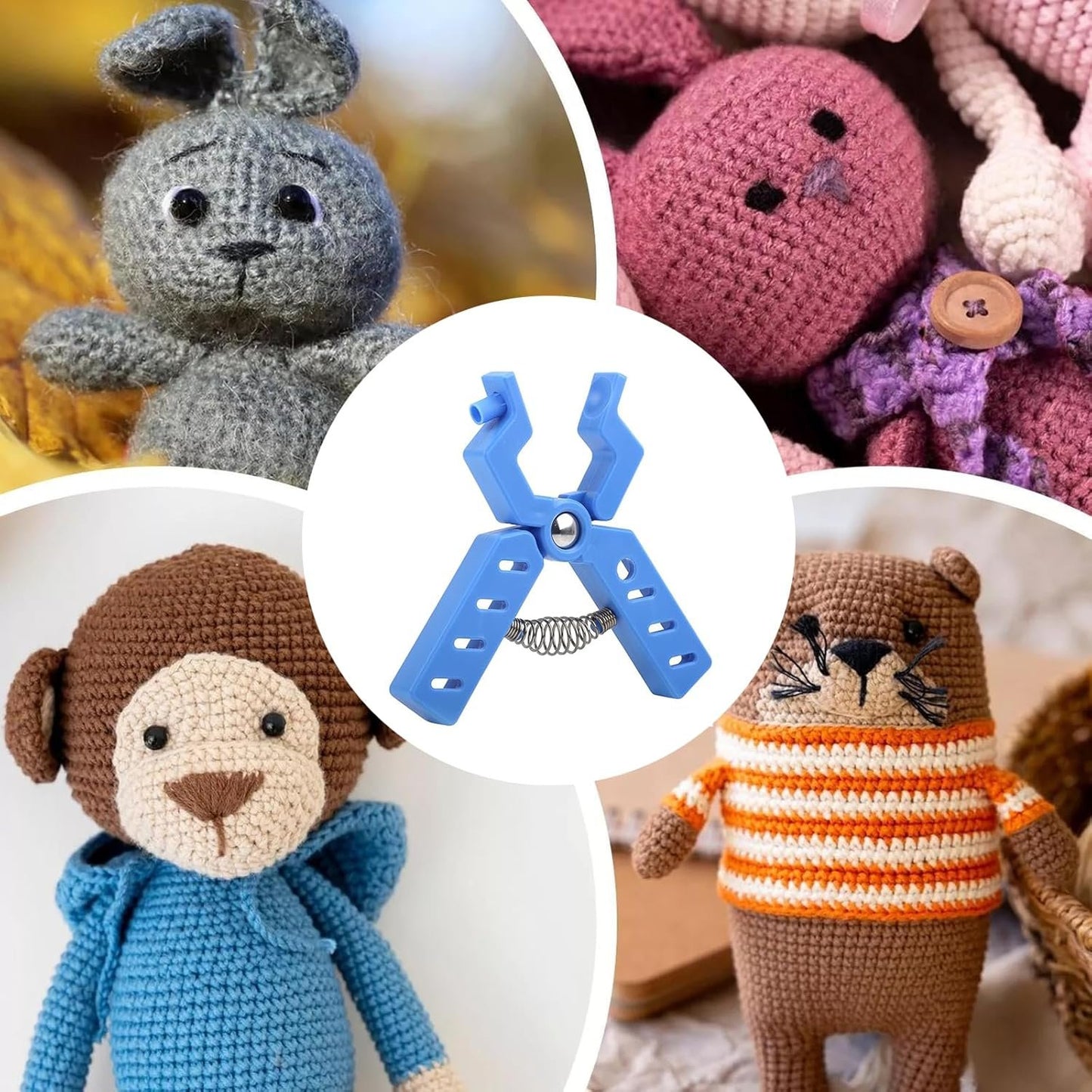 Liahelianx Professional 5-30mm Amigurumi Eye Installation Tool Kit - Ergonomic Safety Pliers for Crochet Dolls & Stuffed Animals, Secure Eye Positioning Device with Multi-Size Fastener
