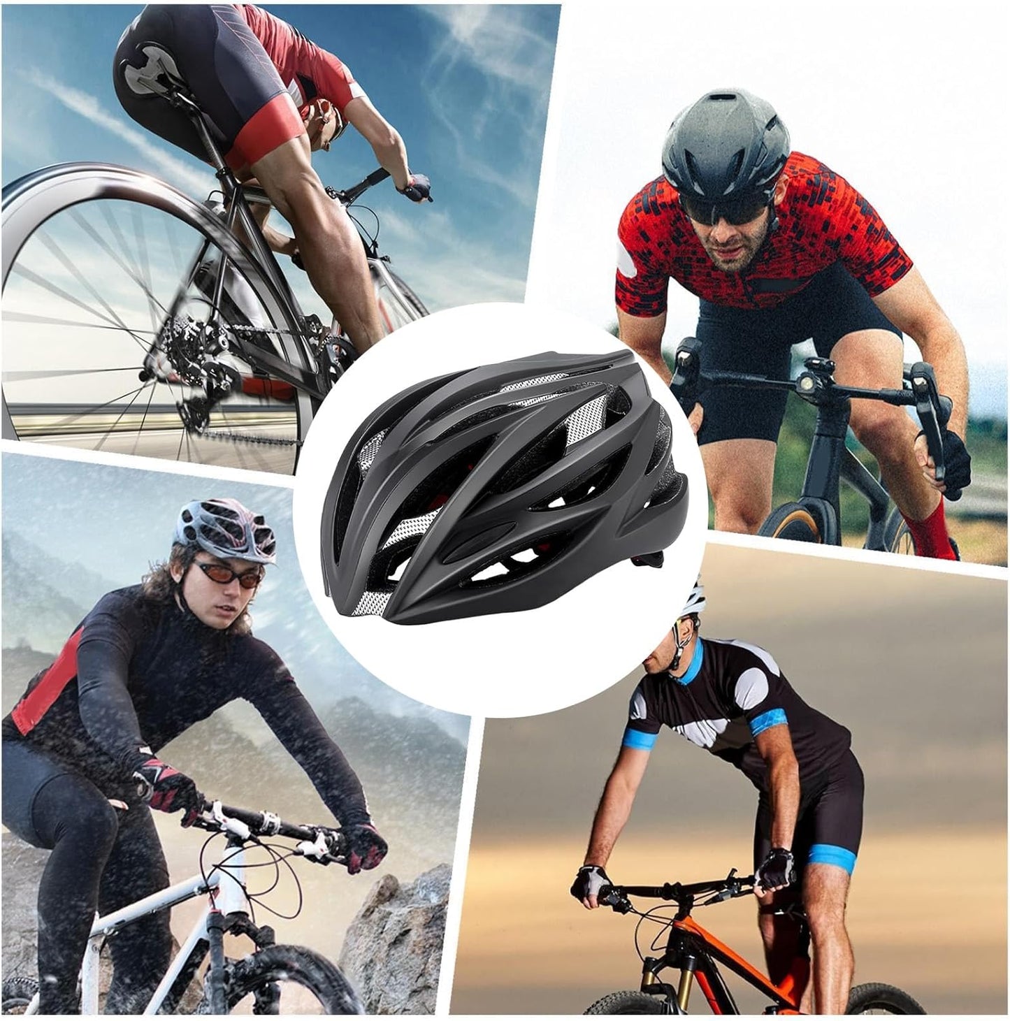 Riding Safety Hat, Motorcycle Bike Gear, Full Coverage Adjustable Fit Breathable Protective Lightweight for Travel Outdoor Road Trip Sports Hiking