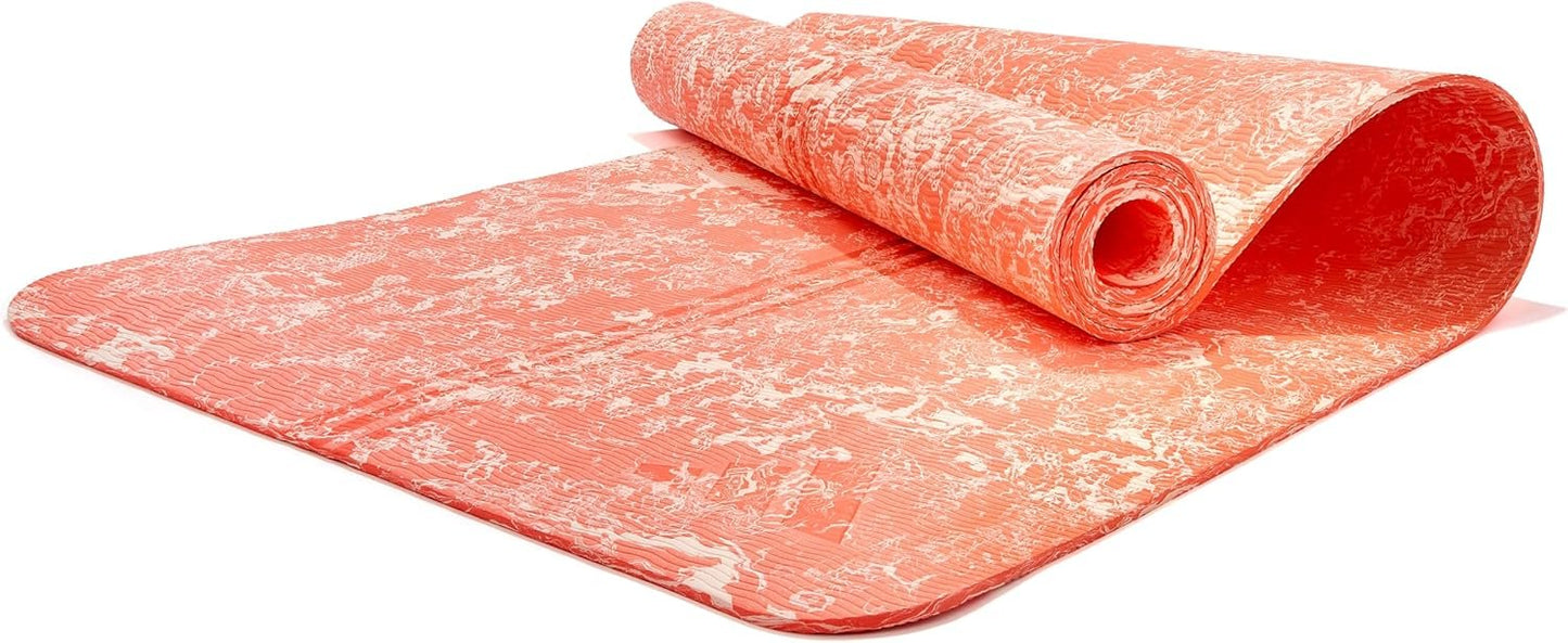adidas Double Sided Yoga Mat - 6mm Thick Exercise Mat, Non-Slip for Yoga, Pilates, Stretching & Fitness, Yoga Accessories for Women, Home Gym & Workout Mat, Home Gym Equipment