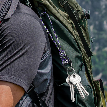 Paracord Keychain,Paracord Carabiner Clip with Strap - Quick Release Triangle Buckle Lock Clip for Women Men Outdoor Camping Hiking Travel Gear