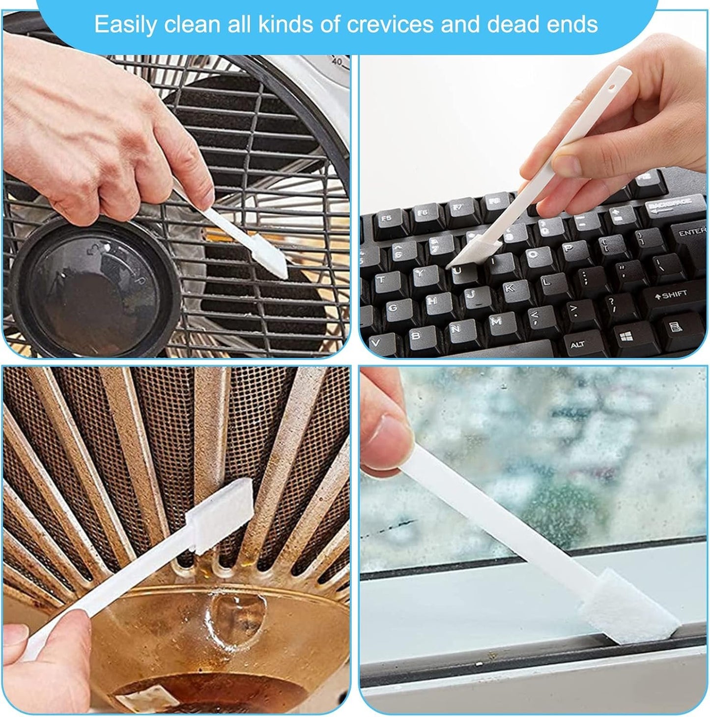 Disposable Crevice Cleaning Brushes, Disposable Toilet Bowl Brushes Crevice Hole Brushes Detail Cleaning Brushes for Toilet Corner, Window Groove, Door Track, Keyboard, etc(42 PCS)