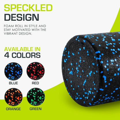 ProsourceFit High Density Foam Rollers 36, 24, 18, 12- inches long. Firm Full Body Athletic Massage Tool for Back Stretching, Yoga, Pilates, Post Workout Muscle Recuperation. Speckled and Solid Colors