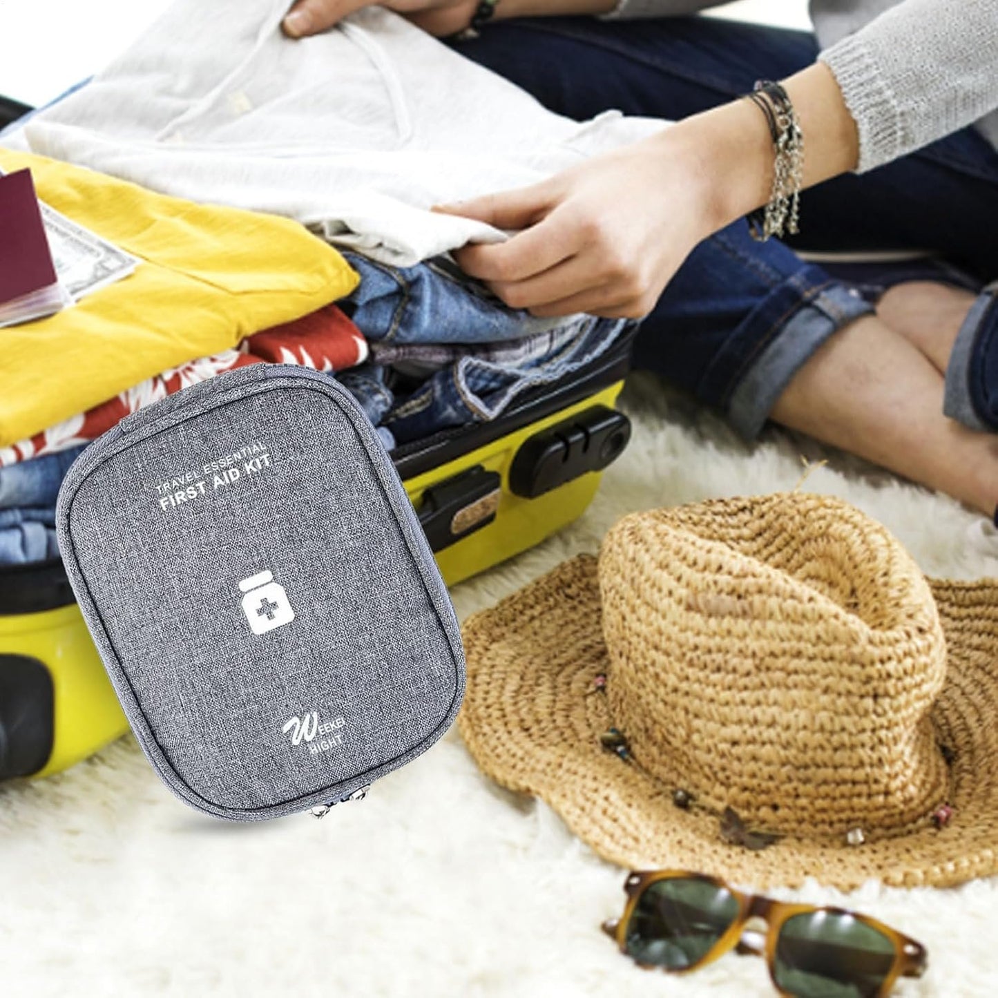 Borsa da viaggio per il primo soccorso, kit medico, portapillole, organizer compatto per escursioni all'aperto, sacchetto di emergenza impermeabile per stoccaggio medico, campeggio Health Safety