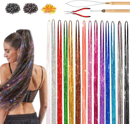 syayw Kit Fili Luminosi Per Capelli,Set Capelli Fatati Con Filo Luccicante - Accessori Glitter Termoresistenti Per Cosplay Completi Di Attrezzi Per Natale Capodanno Matrimoni Feste A Tema Compleanni