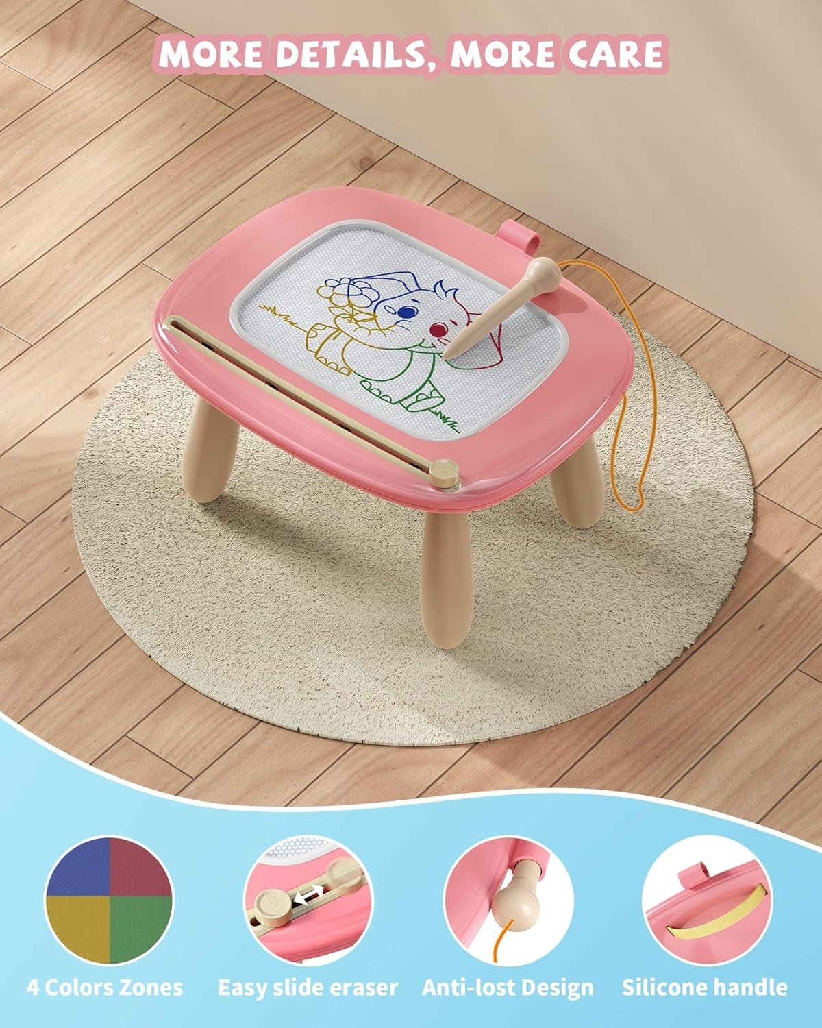 Toys for 1 2 Year Old Girl, Toddler Girl Toys and Gift, Magnetic Drawing Board for Early Learning, Birthday Gift/New Year Gift for Baby Girls Boys, Doodle Board Kids Toys for Toddlers 1-3(Pink)
