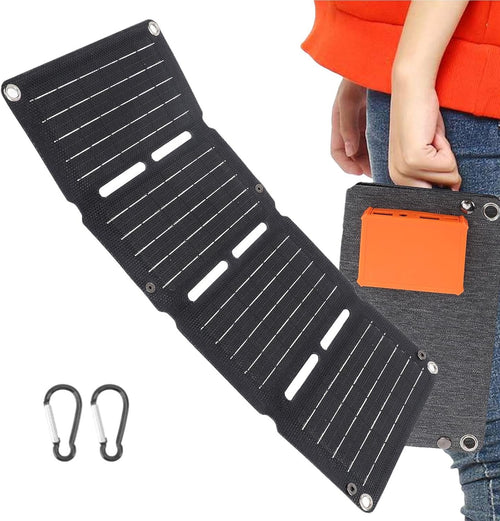 Solar Panel Charging Bag | Solar Power Phone Charger Bag | Folding Bag Portable Charger, Waterproof Monocrystalline Solar Panel, Camping Solar Charger Power Bank