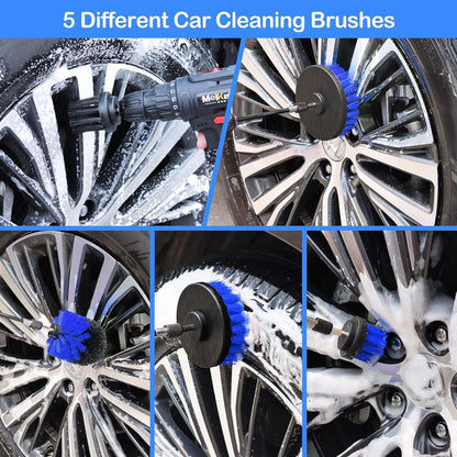 26Pcs Car Detailing Brush Set, Car Detailing Kit, Auto Detailing Drill Brush Set, Car Detailing Brushes, Car Buffing Sponge Pads Kit,Car Accessories,Car Cleaning Tools Kit for Interior,Exterior,Wheels