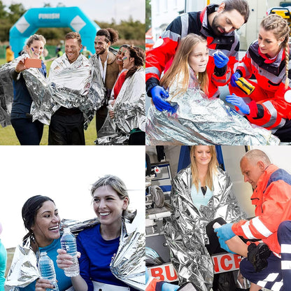 Vspek Emergency Survival Shelter Tent and Insulation Blanket Set - 1 Tent, 2 Blankets, Raincoat Tube, Survival Tarp for Hiking, Emergency Preparedness, Extreme Weather