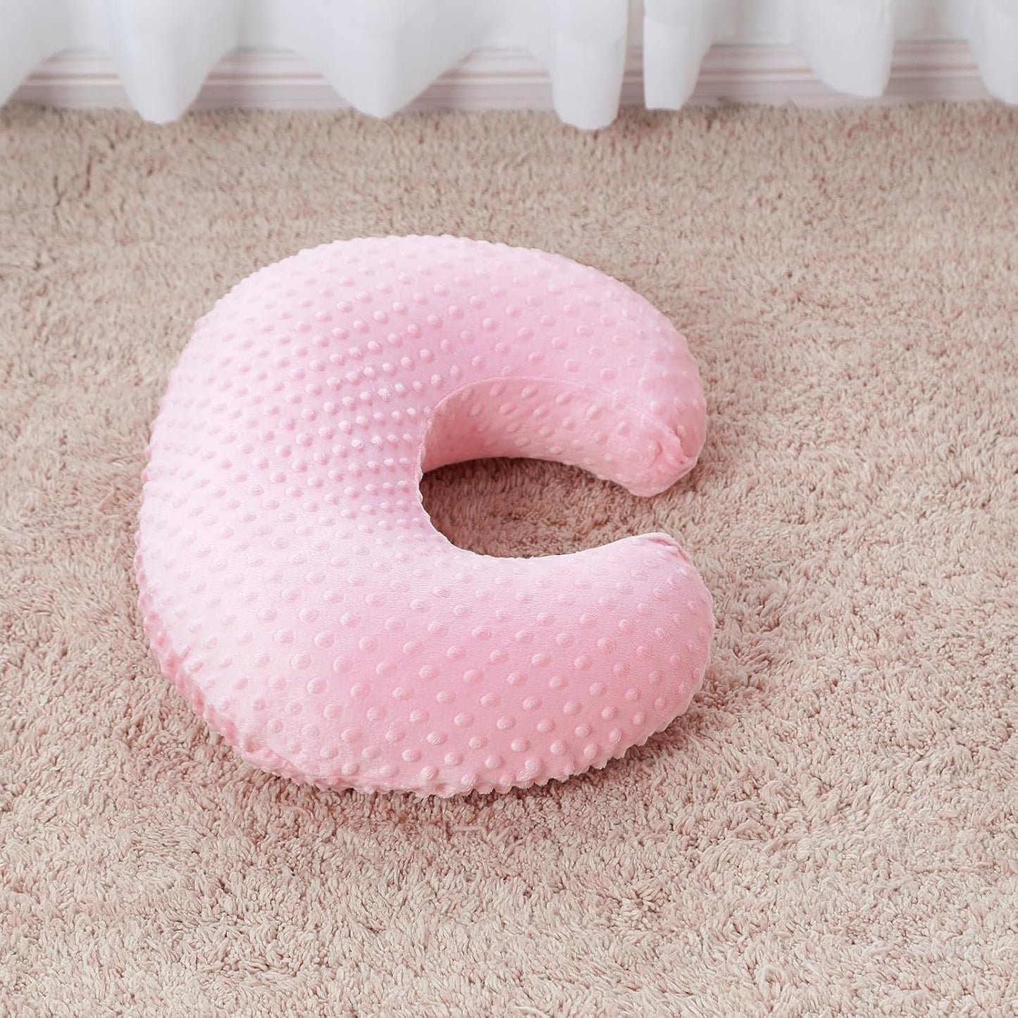 ESEN Baby Nursing Pillow and Body Positioner for Breast Feeding and Bottle Feeding, Ultra Soft Baby Breastfeeding Pillows with Removable Nursing Pillow Cover for More Support for Mom and Baby (Pink)