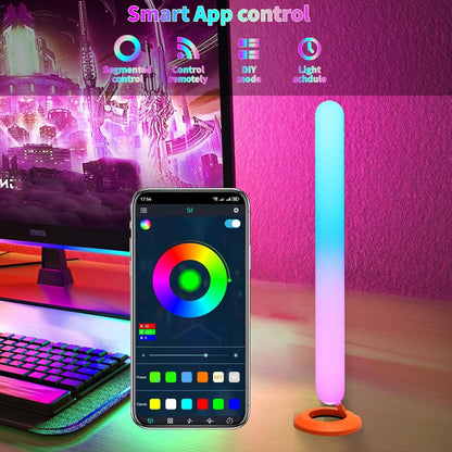 Smart LED Light Bars for Gaming & TV Backlight, RGBIC 16M Colors with Music Sync, App & RF Remote Control, USB-Powered Ambient LED Bars (2-Pack)