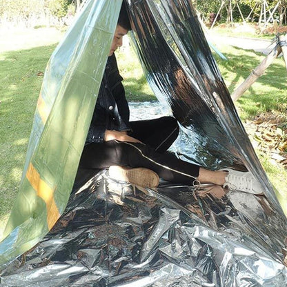 Wilitto Emergency Tent Portable Thermal Blanket Lifesaving Camping Equipment for Emergency Situations Portable Emergency Shelter Green A