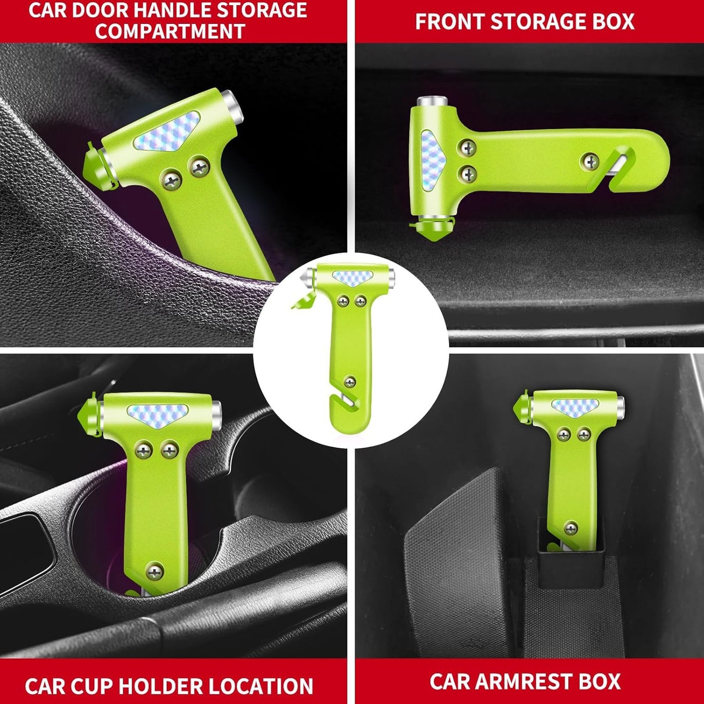 COFSODI 2PCS Safe Hammer Car Window Breaker Tool. Seat Belt Cutter and Glass Breaker. Car Necessities SafetyHammer Glass Breaker. Window Punch Tool in Car Emergency Kit. Compact Car Escape Tool.