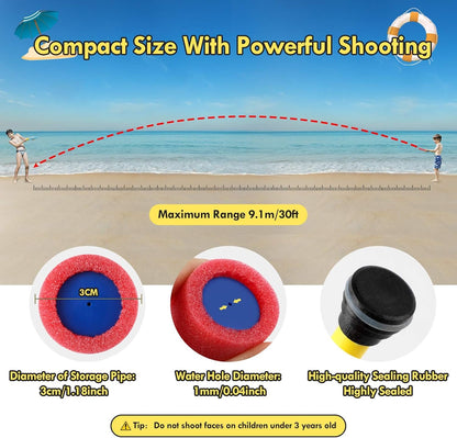 Water Gun, 16Pcs Foam Squirt Guns for Kids, 30 ft Range Pool Toy Water Squirter, Foam Water Gun Shooter for Summer Swimming Pool Beach