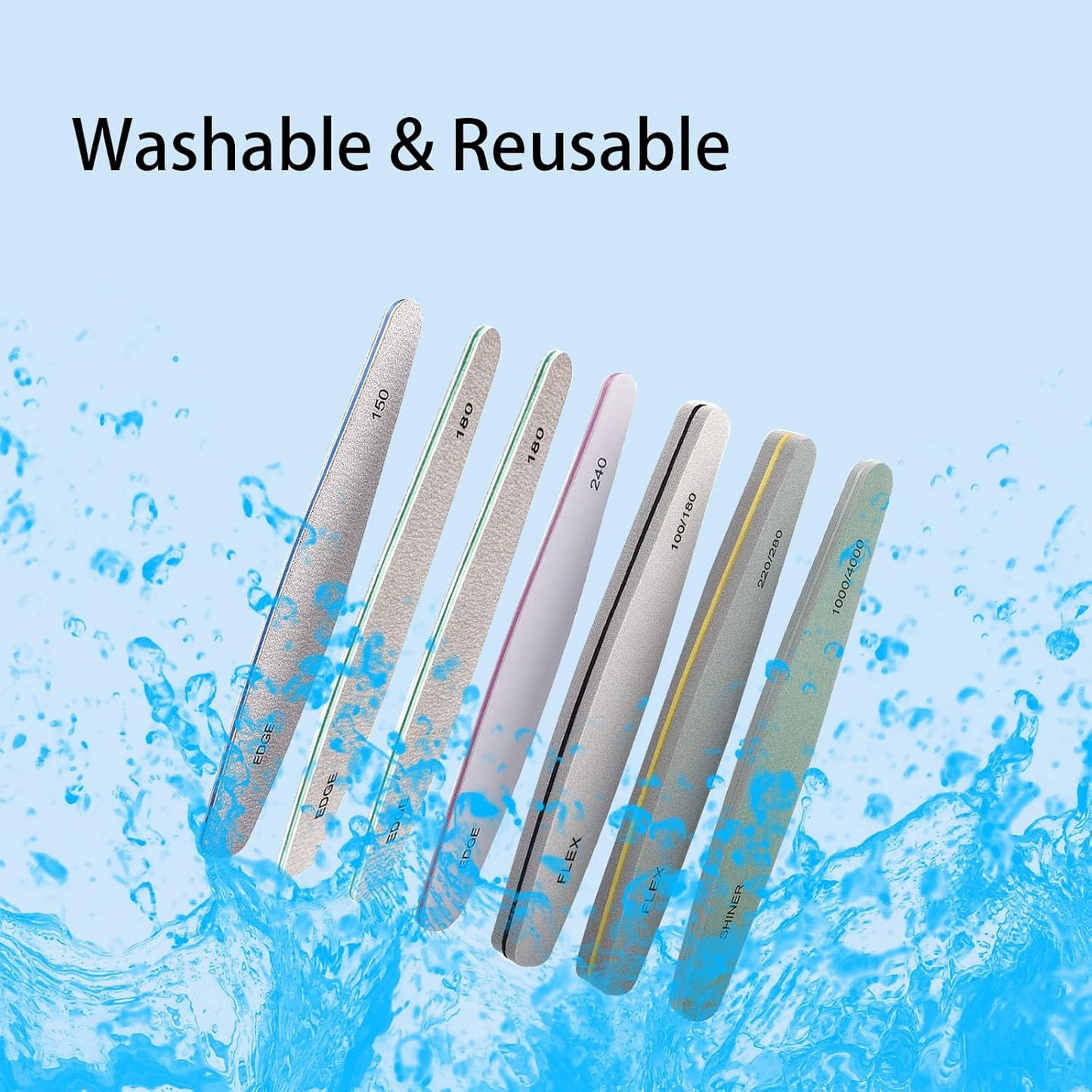 HANHOST Professional 9-Piece Nail File & Buffer Set - Multi-Grit Emery Boards (150、180、240、100/180、220/280、1000/4000) for Shaping, Smoothing & Shining - Natural/Acrylic/False Nails - Home & Travel Nail Care Kit