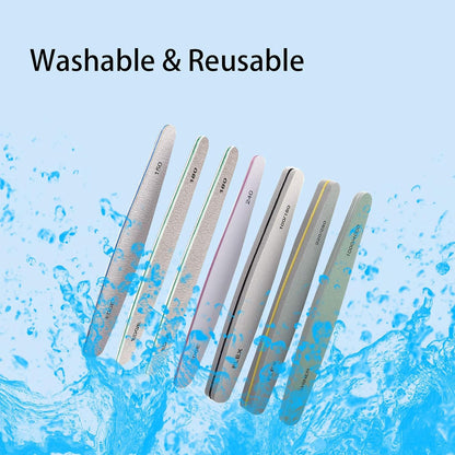 HANHOST Professional 9-Piece Nail File & Buffer Set - Multi-Grit Emery Boards (150、180、240、100/180、220/280、1000/4000) for Shaping, Smoothing & Shining - Natural/Acrylic/False Nails - Home & Travel Nail Care Kit