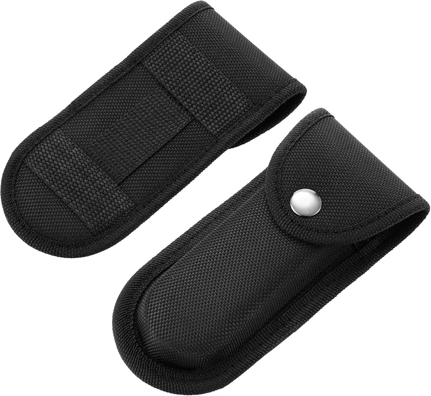 Nylon Pocket Knife Sheath, 5''-5.5'' Multitool Pouch, Folding Knife Belt Sheath with Snap Closure and Horizontal or Vertical Carry Belt Loop, Multitool Case for Outdoor or Daily Use, Larger Size